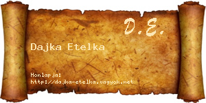 Dajka Etelka névjegykártya